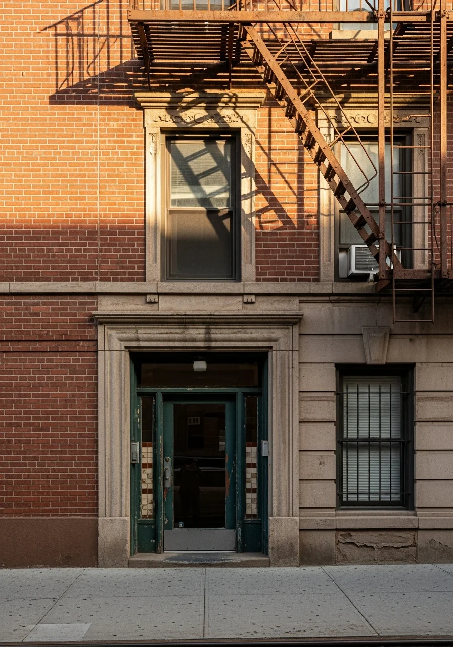Bronx apartment building exterior showing classic brick construction and residential entrance.