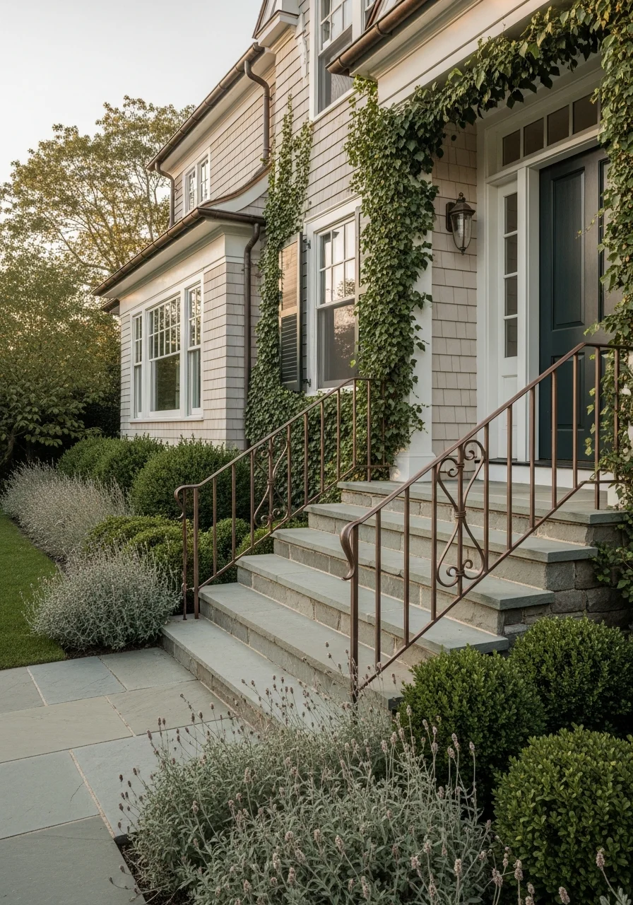 East Hamptons waterfront estate with mature landscaping and sophisticated residential design.